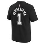 Nike Kids' San Antonio Spurs Victor Wembanyama #1 Icon Name & Number T-Shirt - Thumbnail 1 of 2