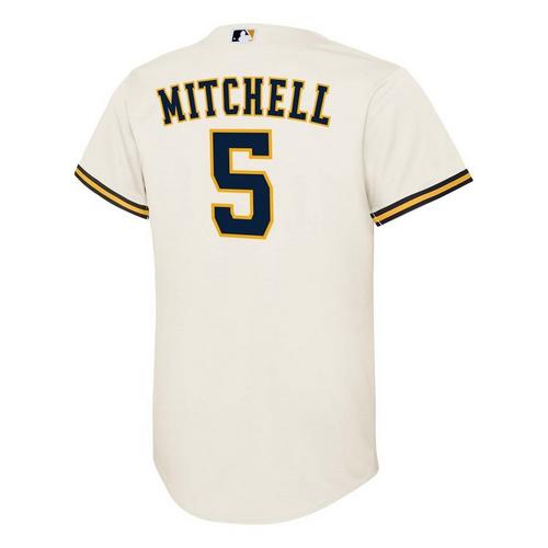 Nike Kids' Milwaukee Brewers Garrett Mitchell #5 Home Jersey - Primary Image