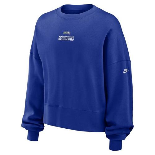 Nike Women's Seattle Seahawks Rewind Logo Oversized Crewneck - Primary Image