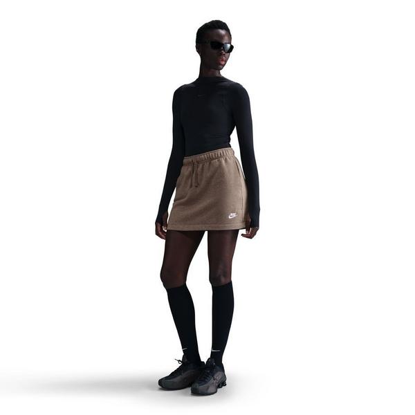 Women's Nike Sportswear Club Fleece Skirt XSmall Mink Brown/Htr/White