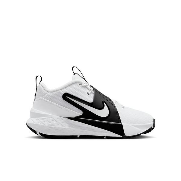 Kids' Nike Team Hustle D 12 Basketball Shoes Big 7 Regular White/White/Black