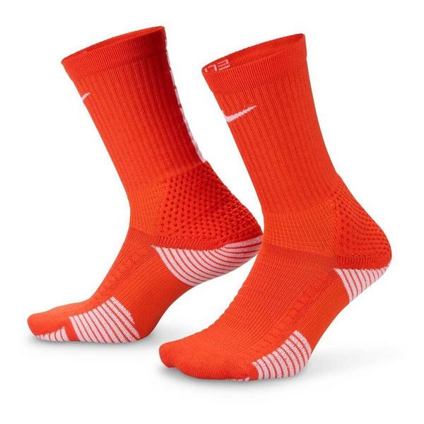 Men's Nike Elite 2.0 Crew Basketball Socks Medium Orange/White