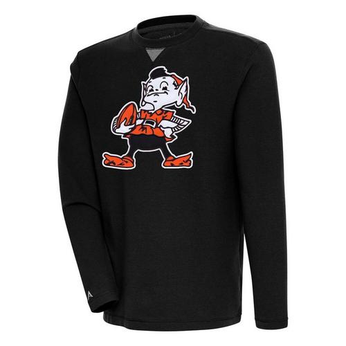 Antigua Cleveland Browns Brownie Big Logo Flier Bunker Crewneck - Primary Image