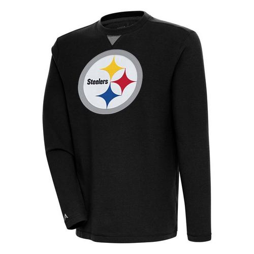 Antigua Pittsburgh Steelers Big Logo Flier Bunker Crewneck - Primary Image