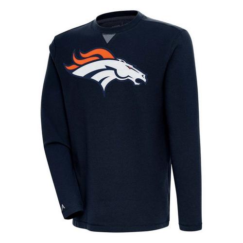 Antigua Denver Broncos Big Logo Flier Bunker Crewneck - Primary Image