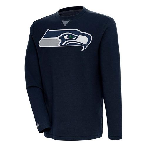 Antigua Seattle Seahawks Big Logo Flier Bunker Crewneck - Primary Image