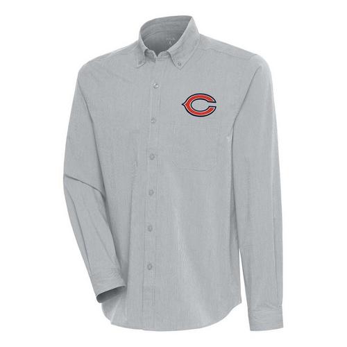 Antigua Chicago Bears Bear Head Compression Long Sleeve Button Up - Primary Image
