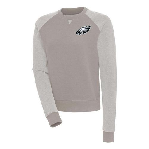Antigua Women's Philadelphia Eagles Chest Crest Flier Bunker Crewneck - Primary Image