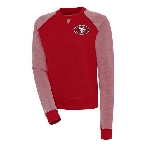 Antigua Women's San Francisco 49ers Chest Crest Flier Bunker Crewneck - Primary Image