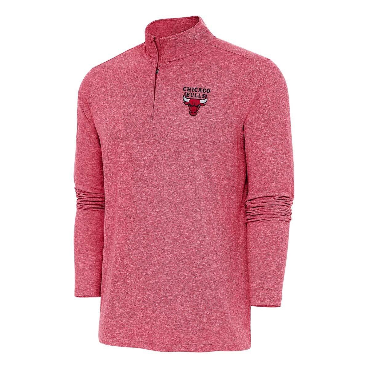 Antigua Men's Chicago Bulls Red Hunk 1/4 Zip Pullover, Large