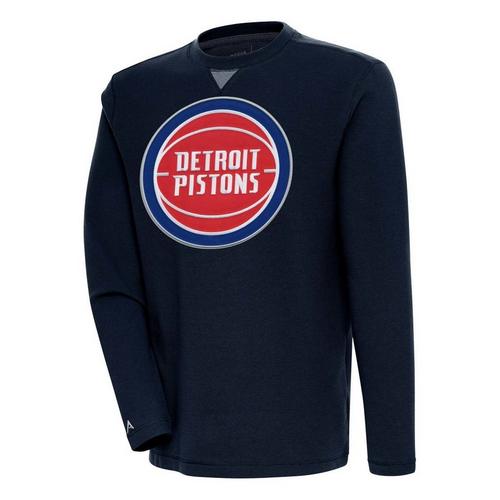 Antigua Detroit Pistons Big Logo Flier Bunker Crewneck - Primary Image