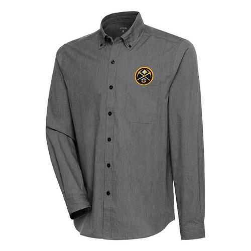 Antigua Denver Nuggets Compression Button Down Long Sleeve Button Up - Primary Image