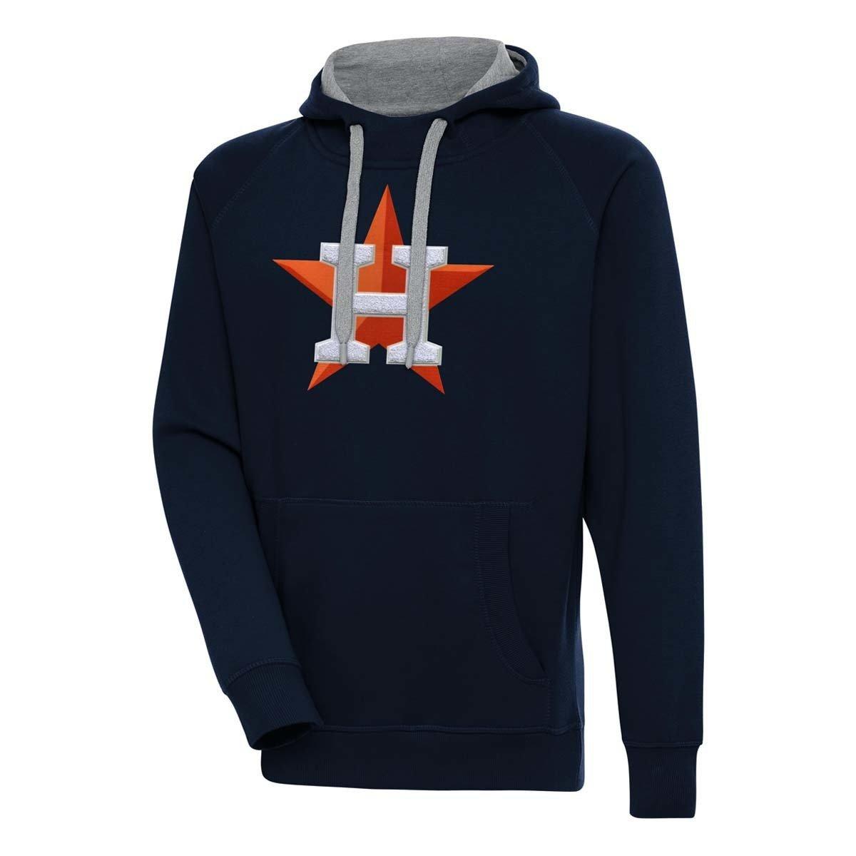 Antigua Houston Astros Chenille Big Logo Victory Pullover Hoodie