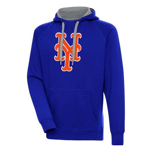 Antigua New York Mets Chenille Big Logo Victory Pullover Hoodie - Primary Image
