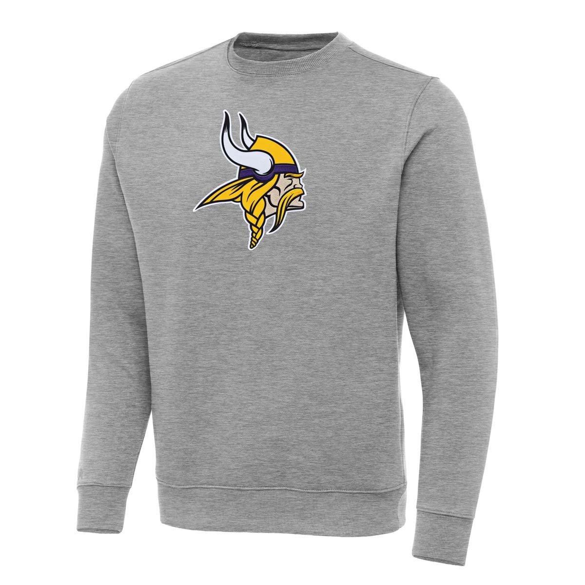 Men's Antigua  Heather Gray Minnesota Vikings Victory Pullover Sweatshirt