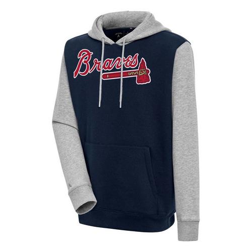 Antigua Atlanta Braves Victory CB Pullover Big Logo Hoodie - Primary Image