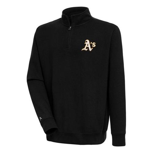 Antigua Oakland Athletics Victory Mock Pullover Long Sleeve 1/4 Zip - Primary Image