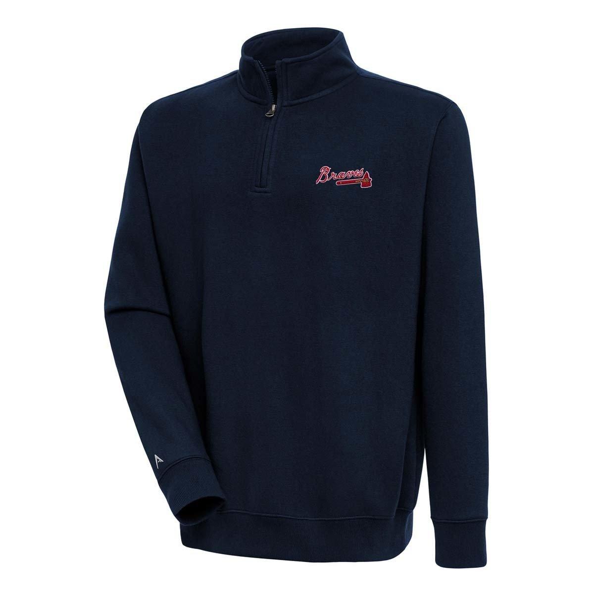 Antigua Atlanta Braves Victory Mock Pullover Long Sleeve 1/4 Zip