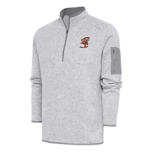 Antigua Cleveland Browns Fortune Brushed Metallic Long Sleeve 1/4 Zip - Primary Image