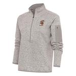 Antigua Women's Cleveland Browns Fortune Brushed Metallic Long Sleeve 1/2 Zip - Thumbnail 2 of 2