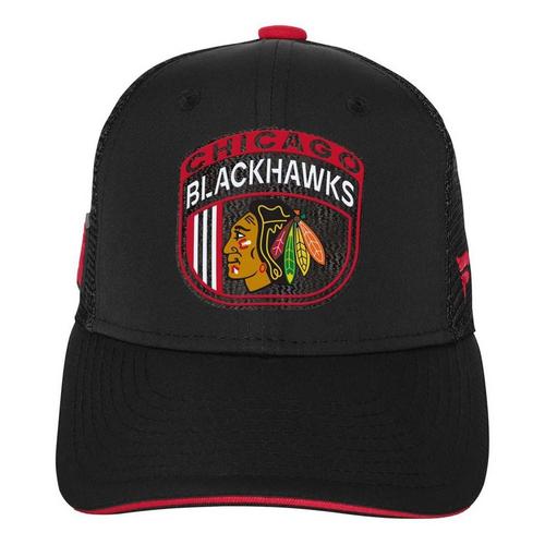 Genuine Stuff Kids' Chicago Blackhawks 2024 Draft Trucker Hat Hat Snapback Hat - Primary Image