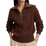 Women's Varley Camello 2.0 Cable Knit 1/2 Zip Pullover - Thumbnail 1 of 6