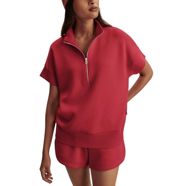 Women's Varley Ritchie 1/2 Zip Shirt Large Rich Raspberry