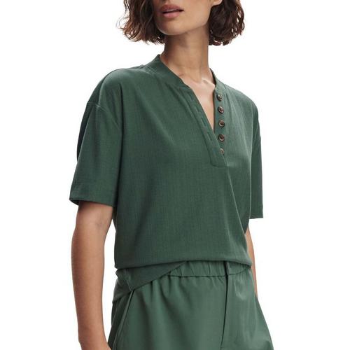 Women's Varley Kasey Mock Placket Rib V-Neck Shirt - Primary Image