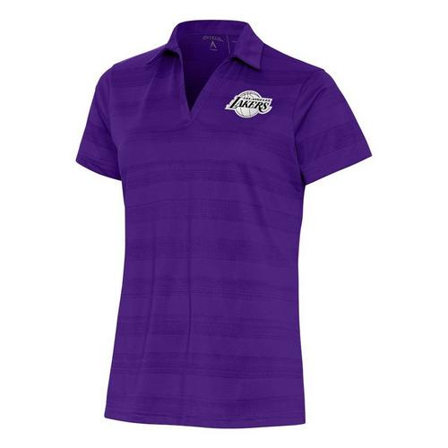 Antigua Women's Los Angeles Lakers Brushed Metallic Compass Polo - Primary Image