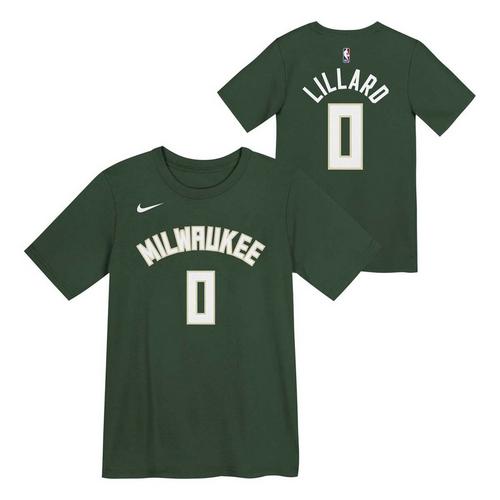 Genuine Stuff Kids' Milwaukee Bucks Damian Lillard #0 Icon T-Shirt - Primary Image