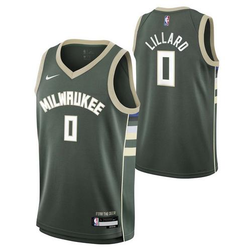 Nike Kids' Milwaukee Bucks Damian Lillard #0 Icon Jersey - Primary Image