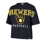 47 Brand Women's Milwaukee Brewers Outreach Crop T-Shirt - Thumbnail 1 of 2