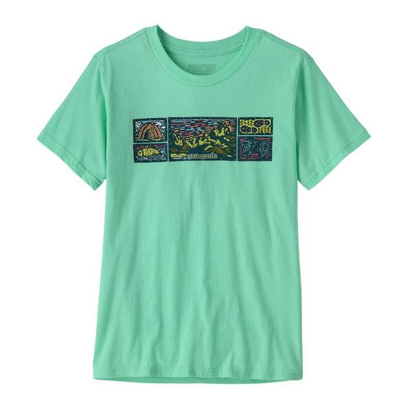Kids' Patagonia Graphic T-Shirt Small River Camp: Early Teal