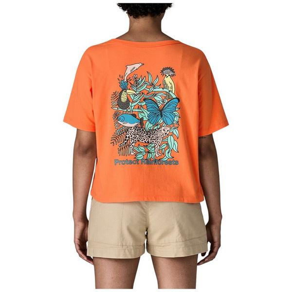 Women's Patagonia Protect Rainforests Easy Cut T-Shirt XLarge Peach Sherbet