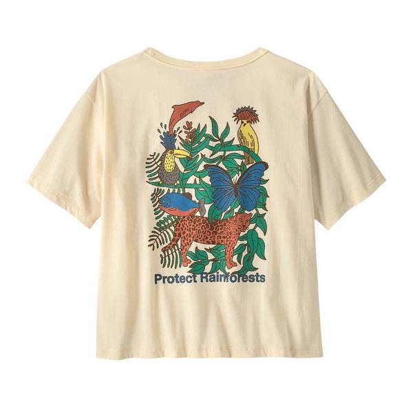Women's Patagonia Protect Rainforests Easy Cut T-Shirt Medium Natural