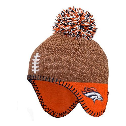 Genuine Stuff Kids' Denver Broncos Football Head Knit Beanie - Primary Image