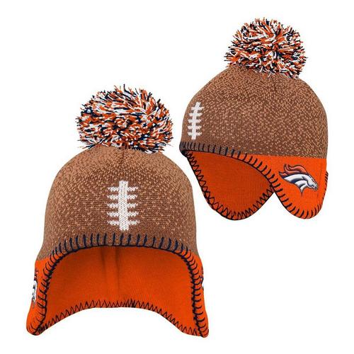Genuine Stuff Kids' Denver Broncos Football Head Knit Beanie - Primary Image