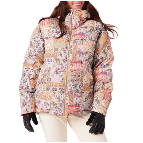 Women's Roxy Alofted Quilted Print Hooded Puffer Jacket - Primary Image