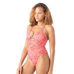 Women's Roxy Garden Twirl Plunge Lattice Front One Piece Swimsuit - Thumbnail 3 of 3
