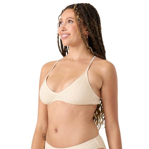 Women's Roxy Crochet Athletic Triangle Swim Bikini Top - Primary Image