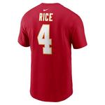 Nike Kansas City Chiefs Rashee Rice #4 Name & Number T-Shirt - Thumbnail 1 of 4