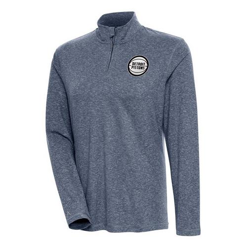 Antigua Women's Detroit Pistons Chest Logo Confront Long Sleeve 1/4 Zip - Primary Image
