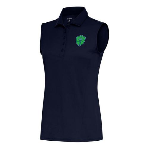 Antigua Women's MLS Seattle Sounders FC Chest Logo Sleeveless Tribute Polo - Primary Image