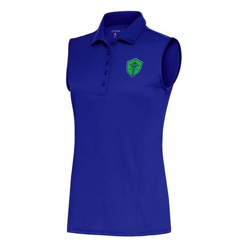 Antigua Women's MLS Seattle Sounders FC Chest Logo Sleeveless Tribute Polo - Primary Image