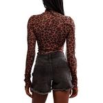 Women's Free People Charlie Printed Mesh Long Sleeve Mock Neck Shirt - Thumbnail 3 of 5