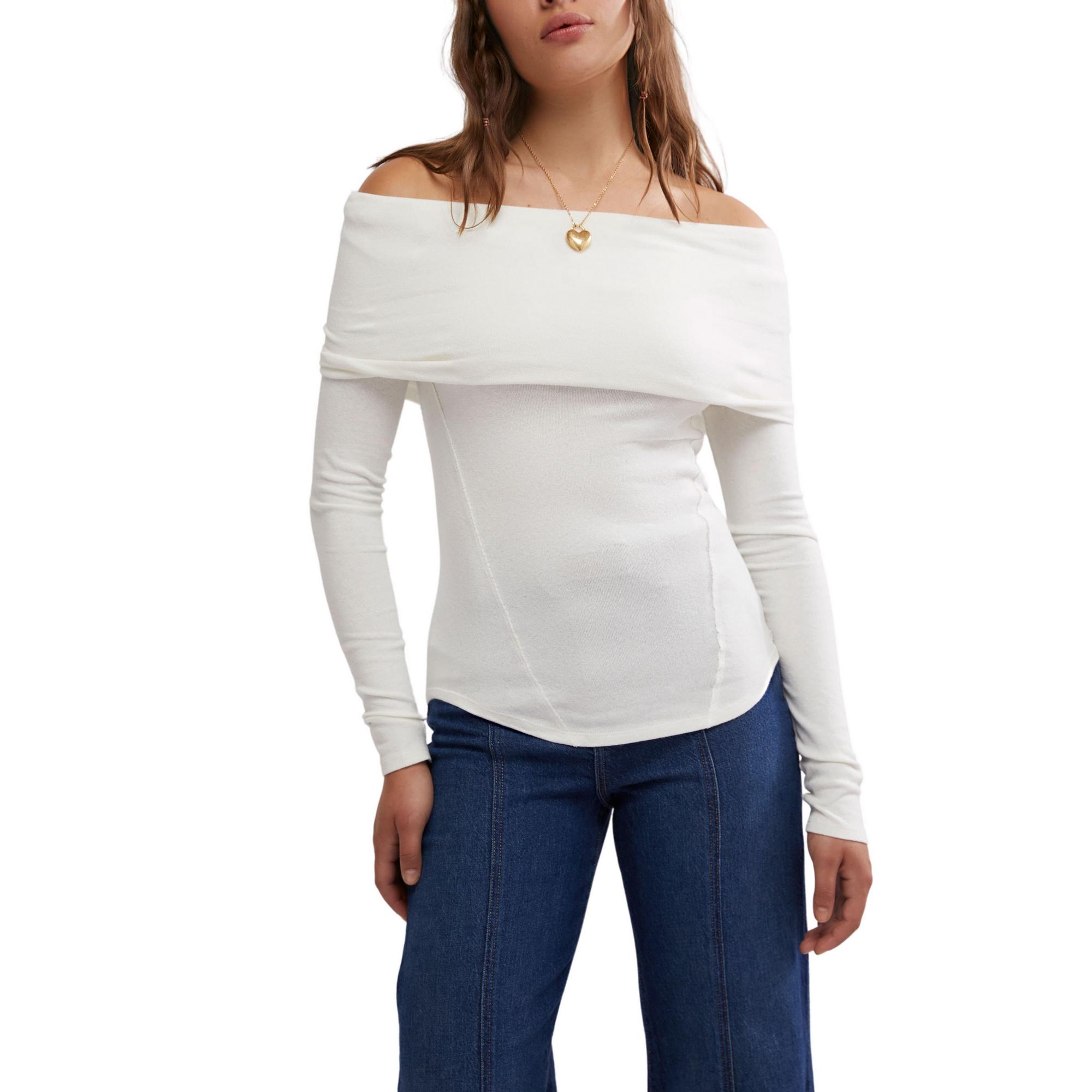 Women's Free People Iris Layering Long Sleeve Off the Shoulder Shirt