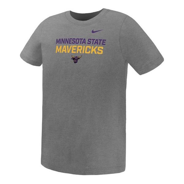 Minnesota State Mavericks Nike Team Legend Kids' T-Shirt 7 Heather Grey