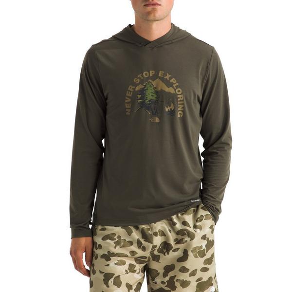 Men's The North Face Adventure Campfire Long Sleeve T-Shirt Medium Taupe Green