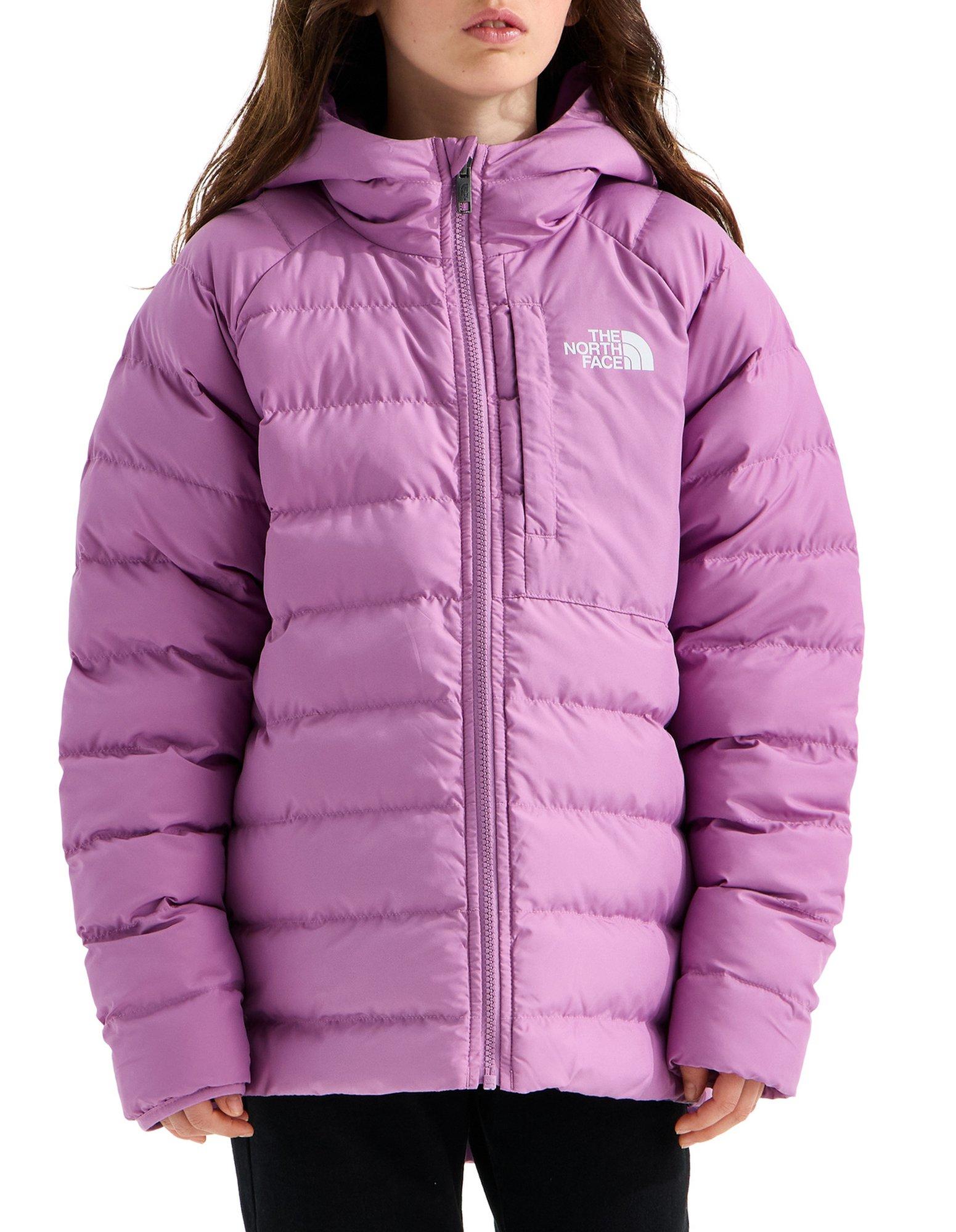 The North Face Girls’ Reversible Perrito Hooded Water-Repellent Jacket (Kids Size: L (12)): Hushed Lavender