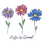 Women's Life is Good 3 Colorful Daisies V-Neck T-Shirt - Thumbnail 2 of 2